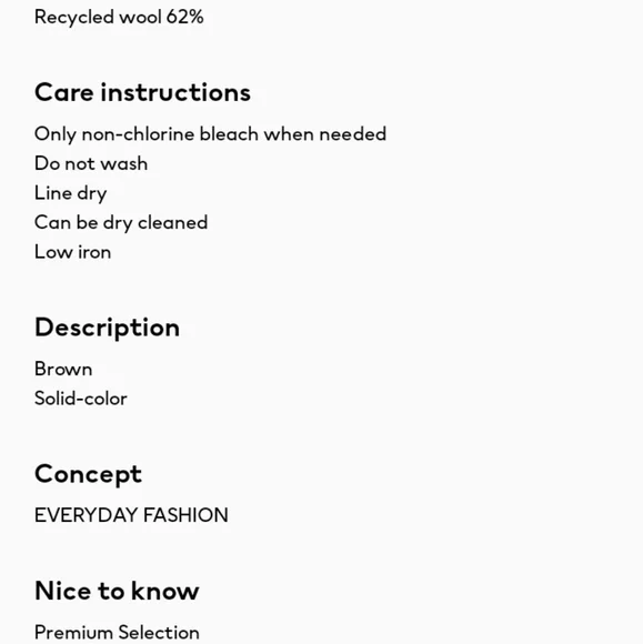 ⛔SOLD⛔🆕️ NWT H&M Wool Blend Coat in 'Brown' - Picture 11 of 16